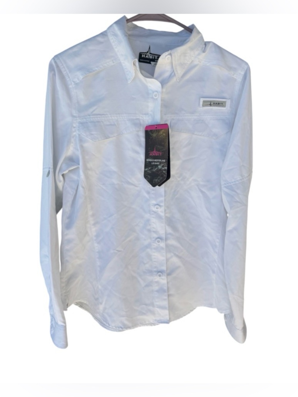 Habit women's fishing shirt Long Sleeve Button Down sz Small NEW